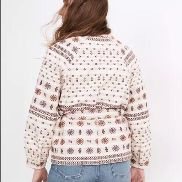Madewell Aztec Boho Embroidered Kimono Wrap Jacket S - Picture 4 of 12